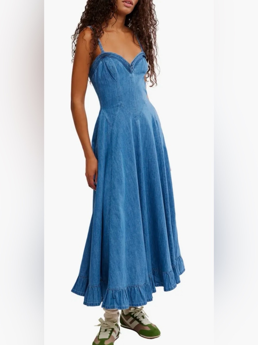 NWT Free people Another Season Denim Midi Dress